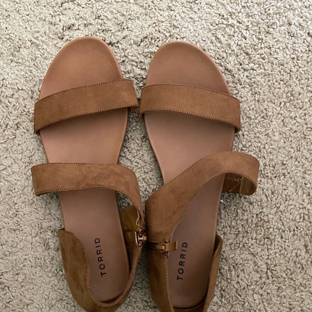 Brand new light brown sandals size 13 wide from Torrid.